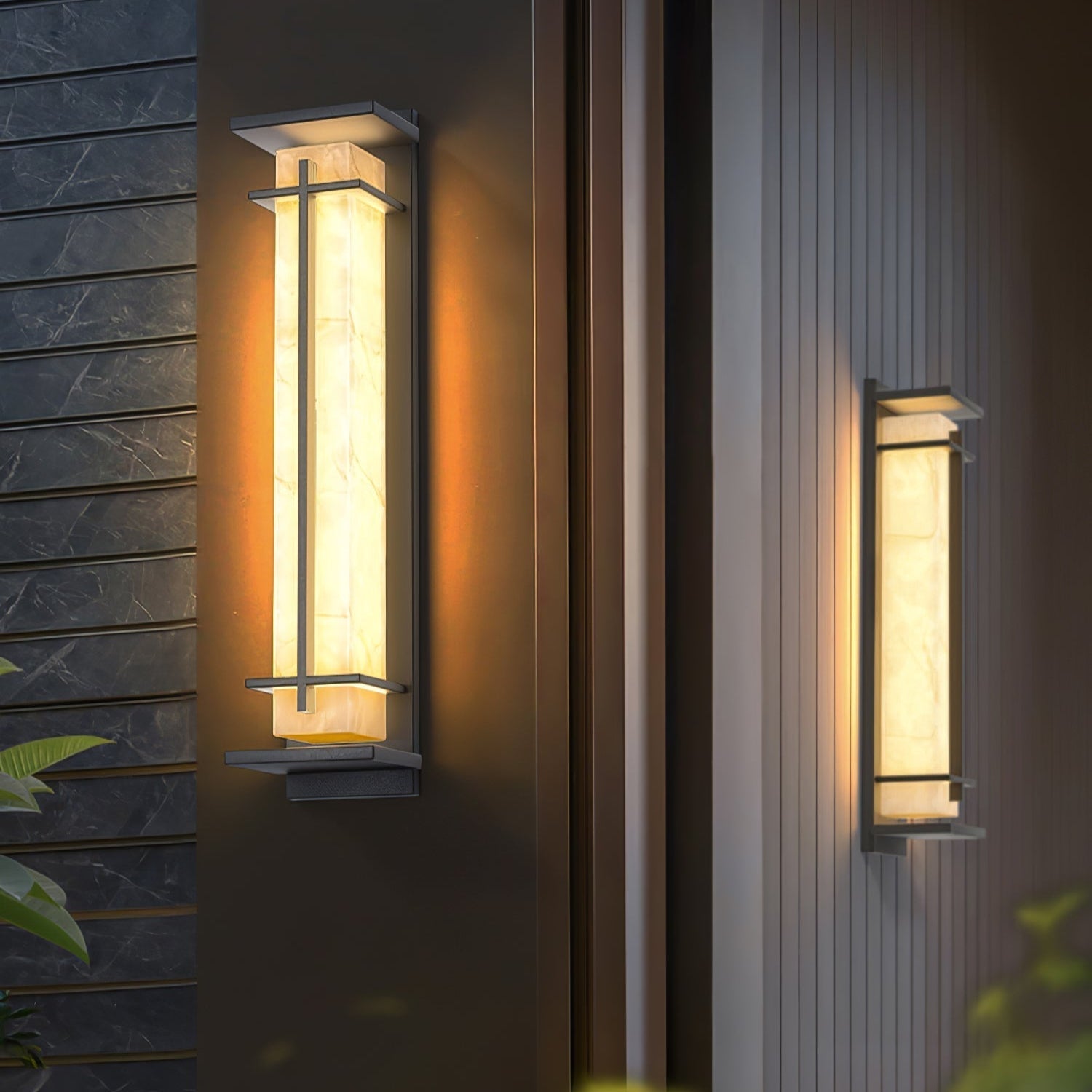 Geometric Stainless Steel Outdoor Wall Lamp With LED Light Bar