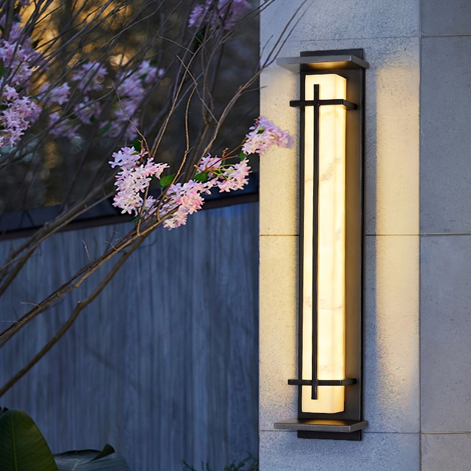 Geometric Stainless Steel Outdoor Wall Lamp With LED Light Bar