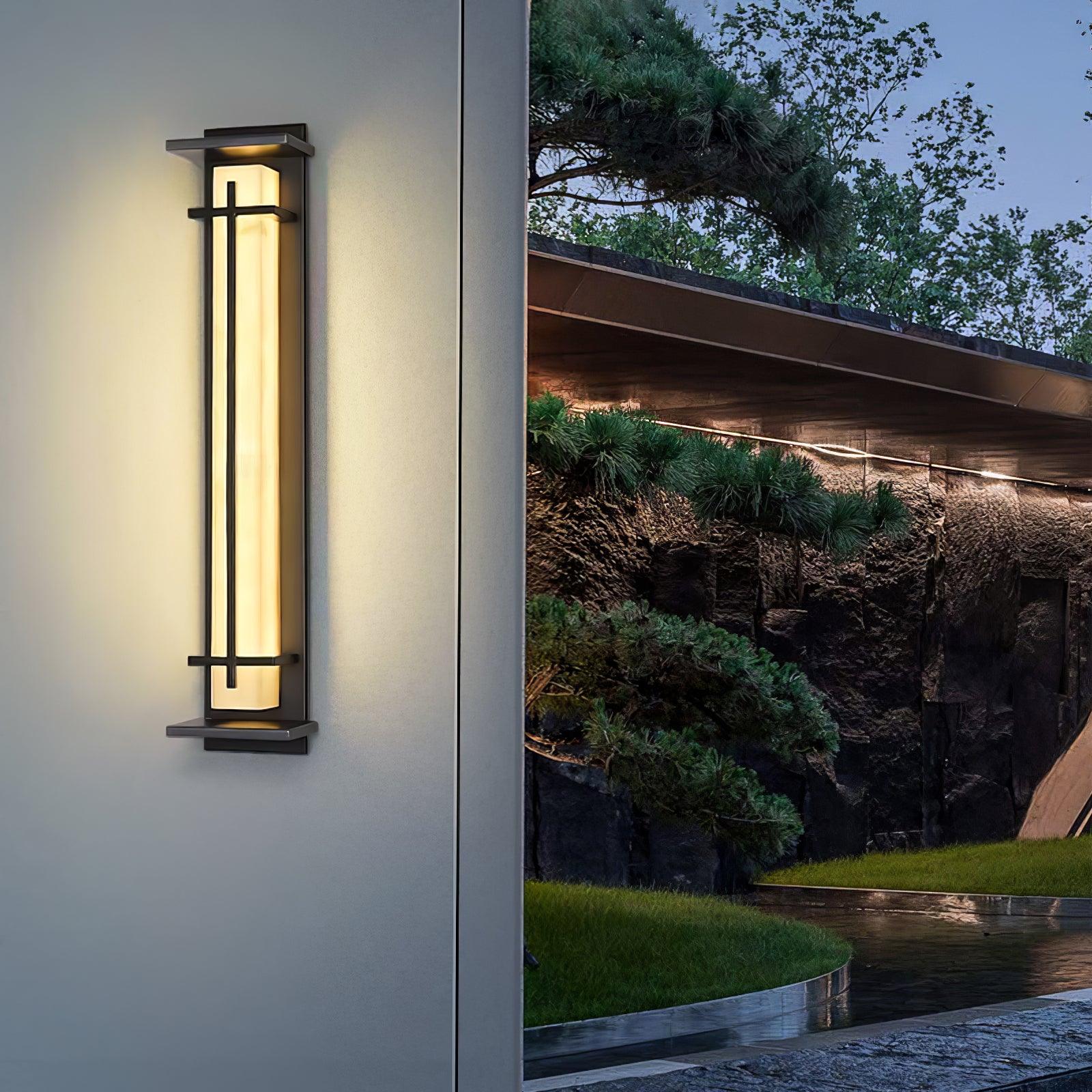 Geometric Stainless Steel Outdoor Wall Lamp With LED Light Bar