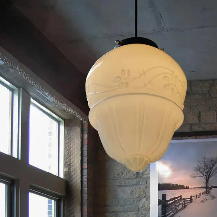 Geometric Pendant Lamp | Frosted White Glass Shade