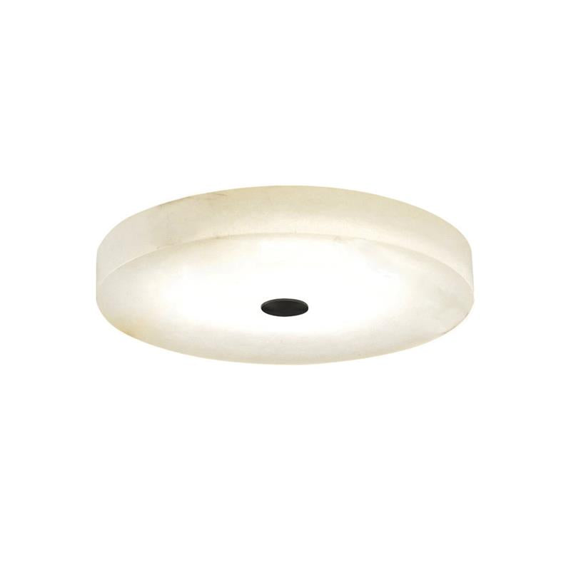 Alabaster Stone Ceiling Lamp – Warm Glow with Brass Accents