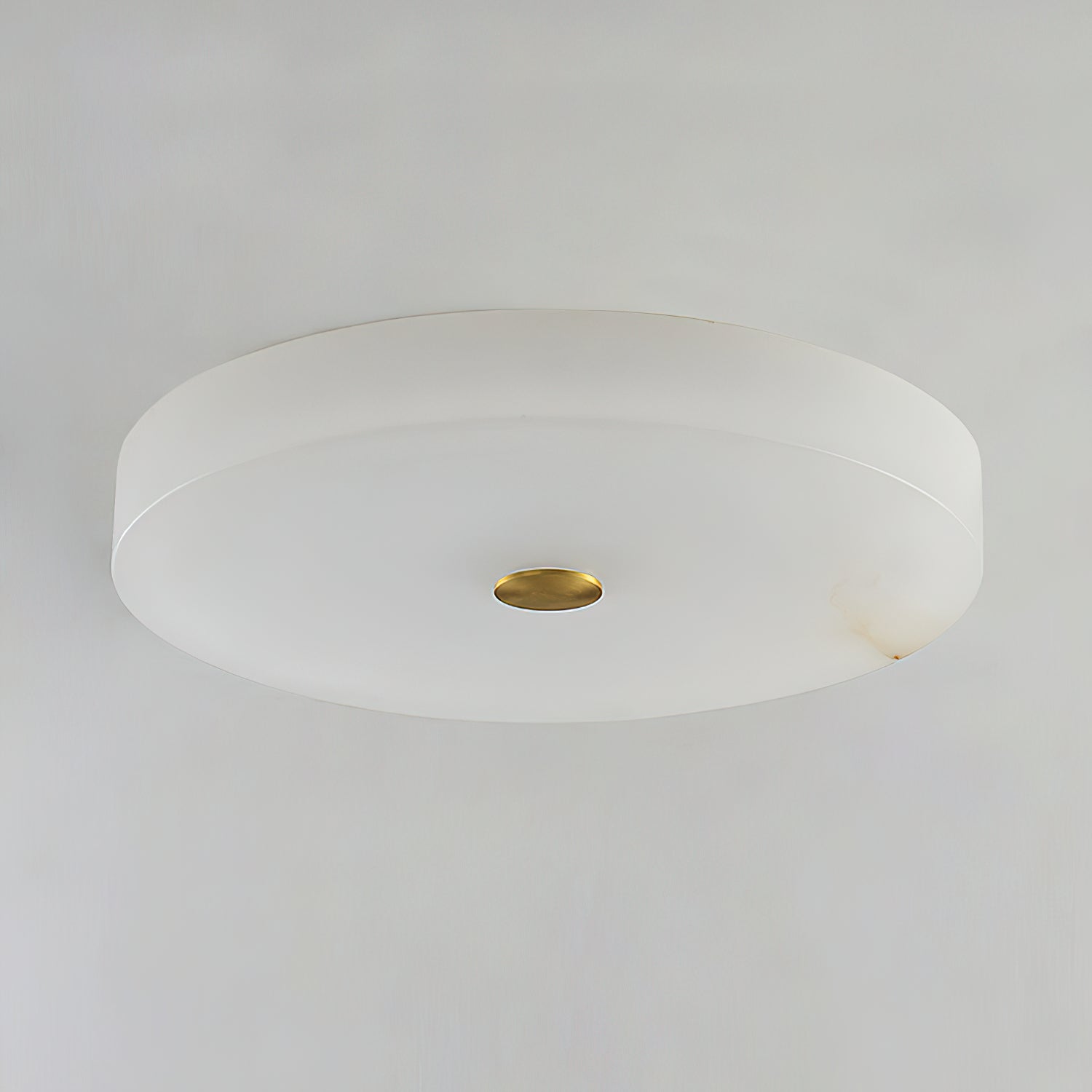 Alabaster Stone Ceiling Lamp – Warm Glow with Brass Accents