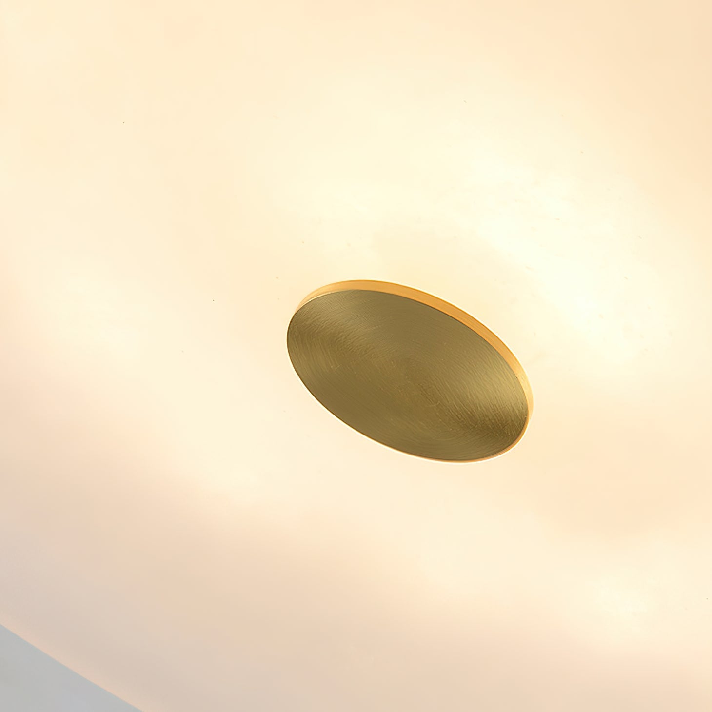 Alabaster Stone Ceiling Lamp – Warm Glow with Brass Accents