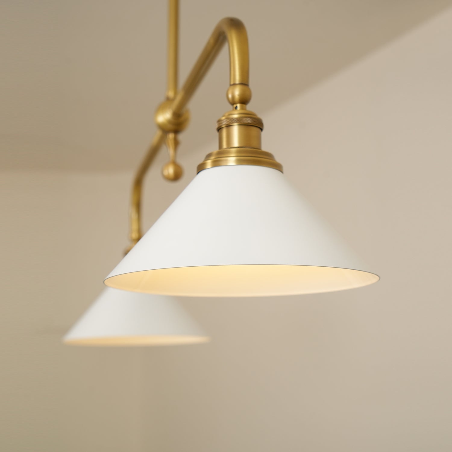 Double Head Pendant Lamp - Ceramic Shade Lighting Fixture