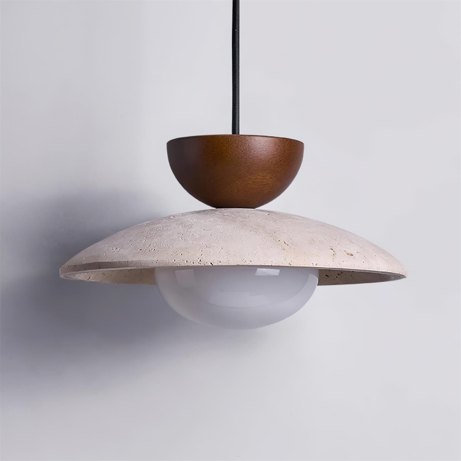Natural Travertine Stone Pendant Light – Minimalist Ceiling Light