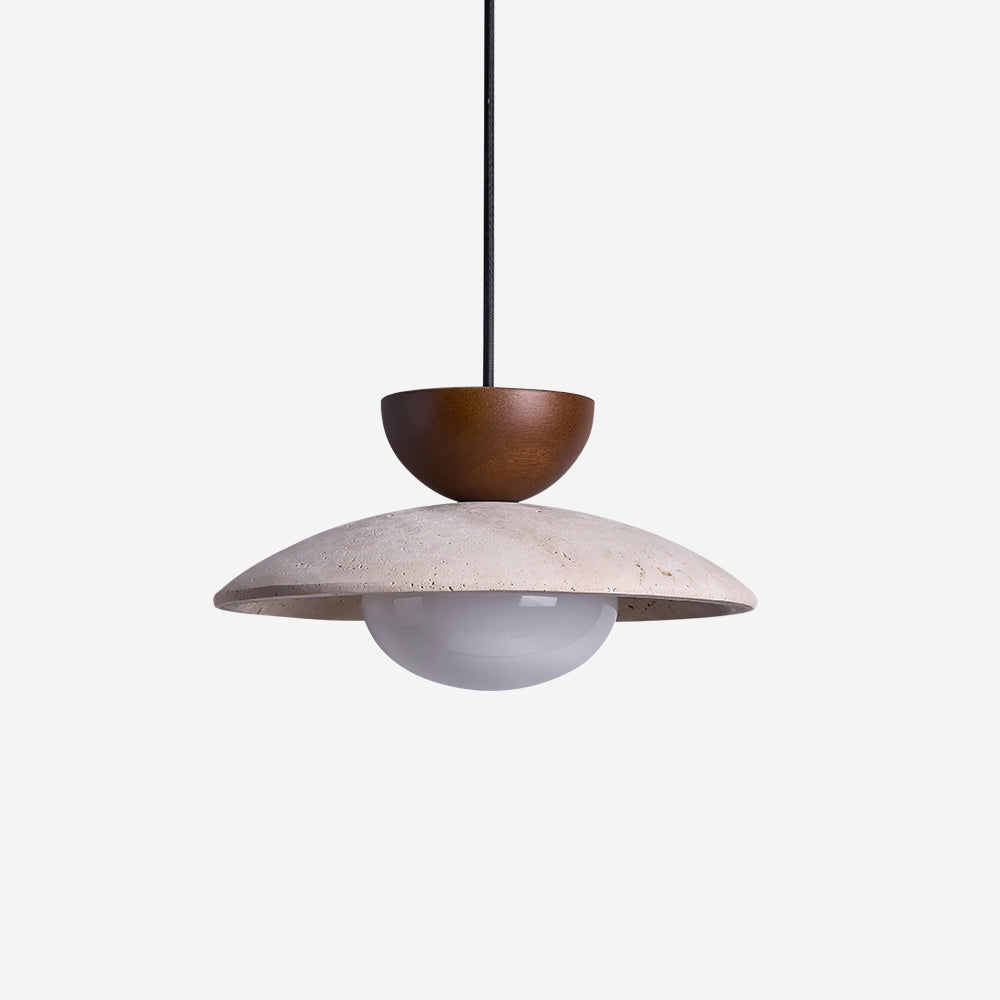 Natural Travertine Stone Pendant Light – Minimalist Ceiling Light