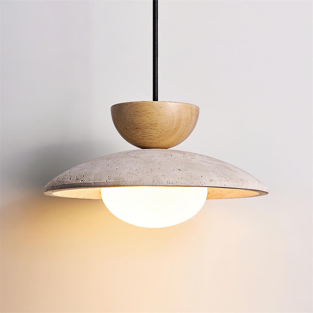 Natural Travertine Stone Pendant Light – Minimalist Ceiling Light