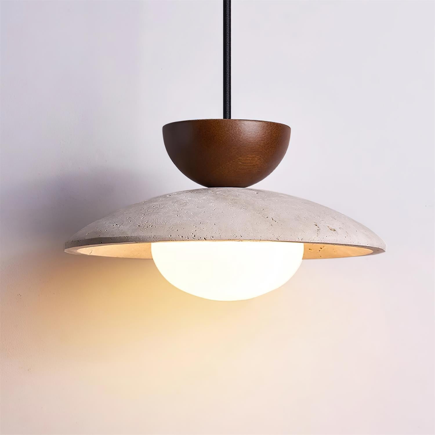 Natural Travertine Stone Pendant Light – Minimalist Ceiling Light