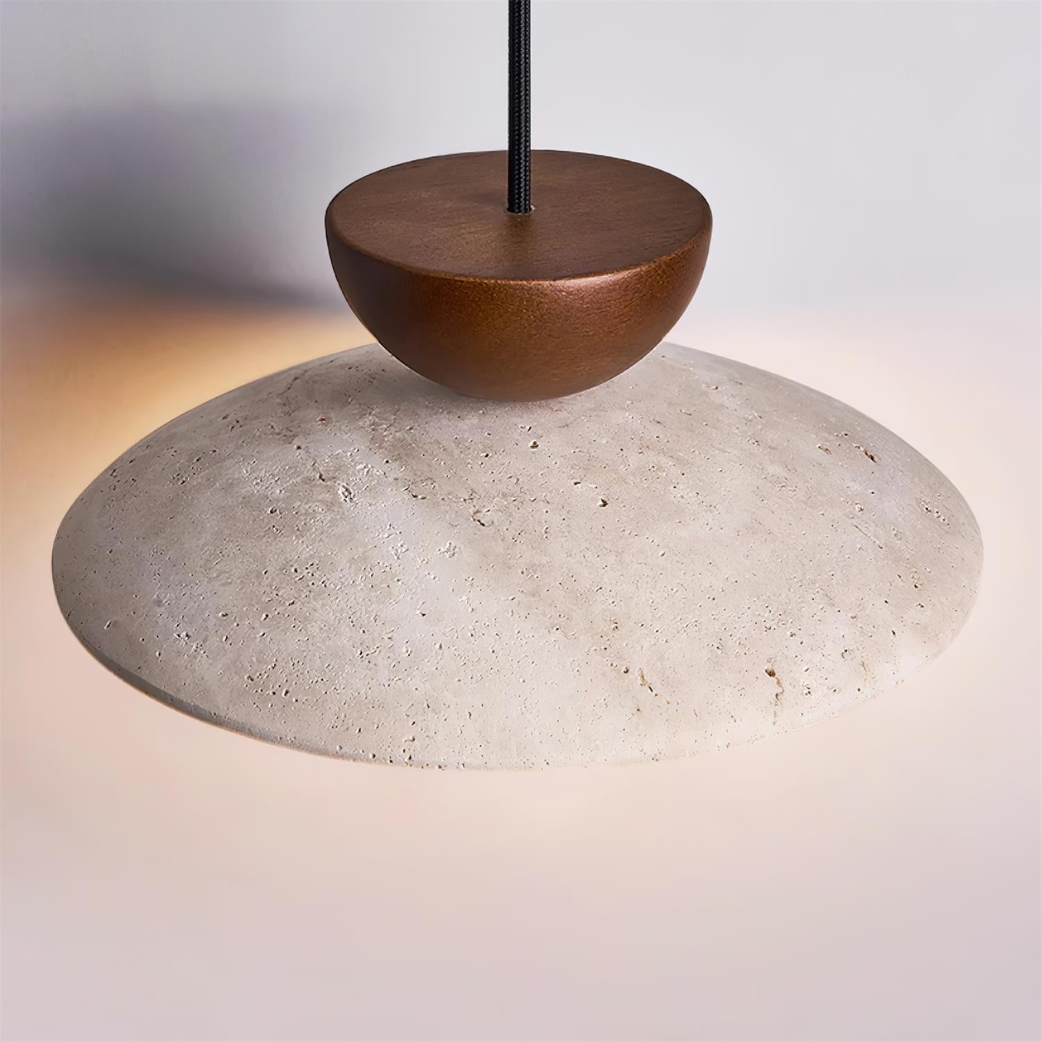 Natural Travertine Stone Pendant Light – Minimalist Ceiling Light
