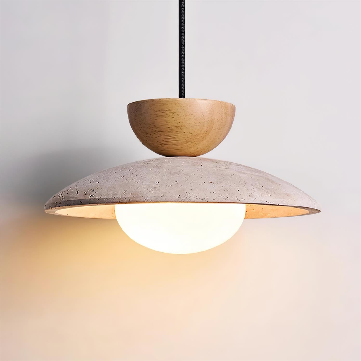 Natural Travertine Stone Pendant Light – Minimalist Ceiling Light