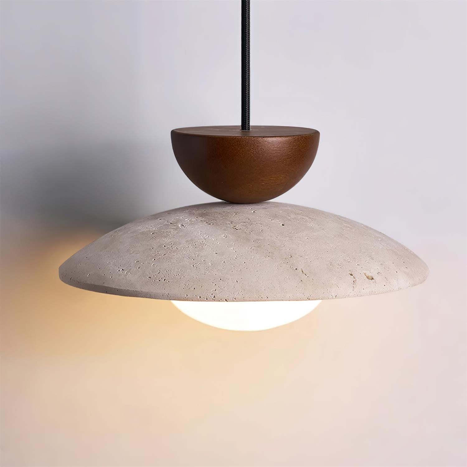 Natural Travertine Stone Pendant Light – Minimalist Ceiling Light