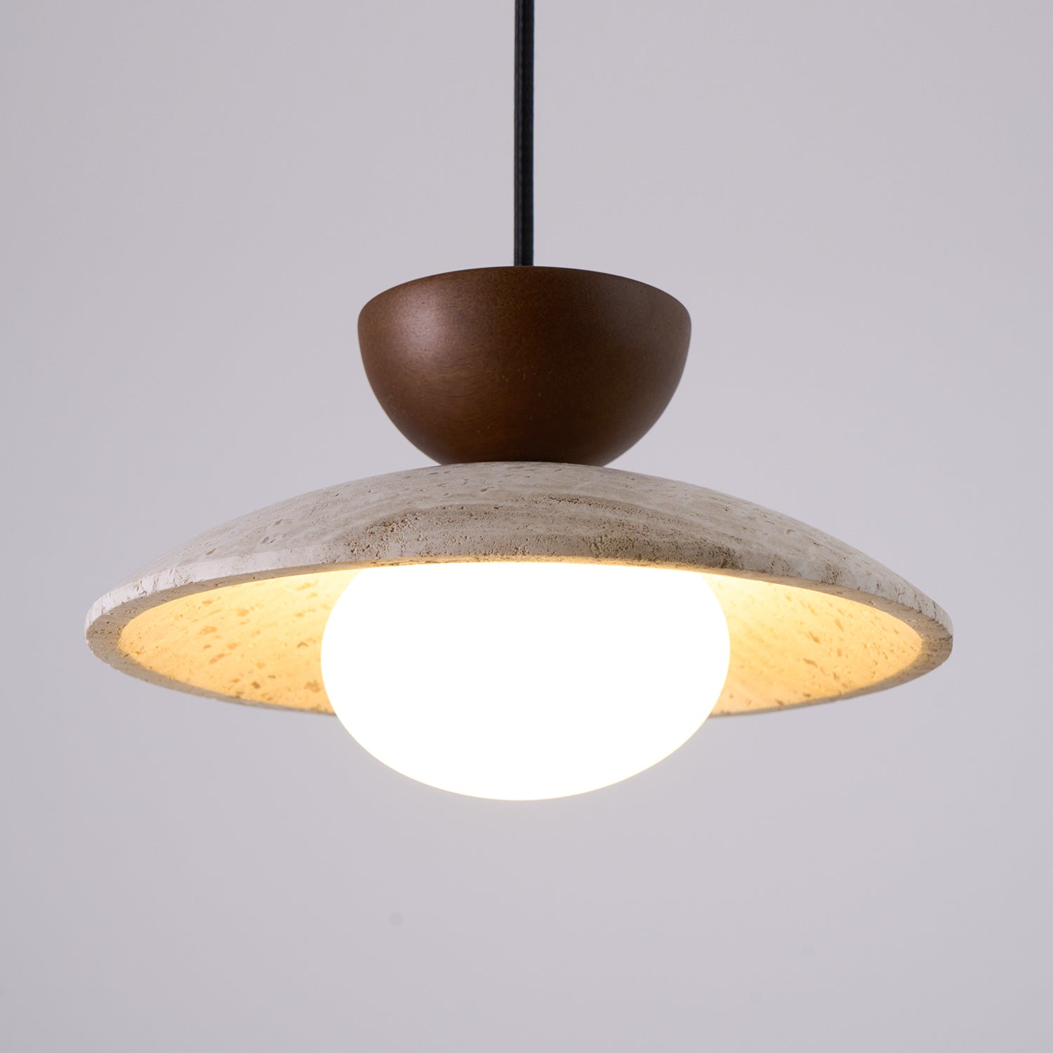 Natural Travertine Stone Pendant Light – Minimalist Ceiling Light