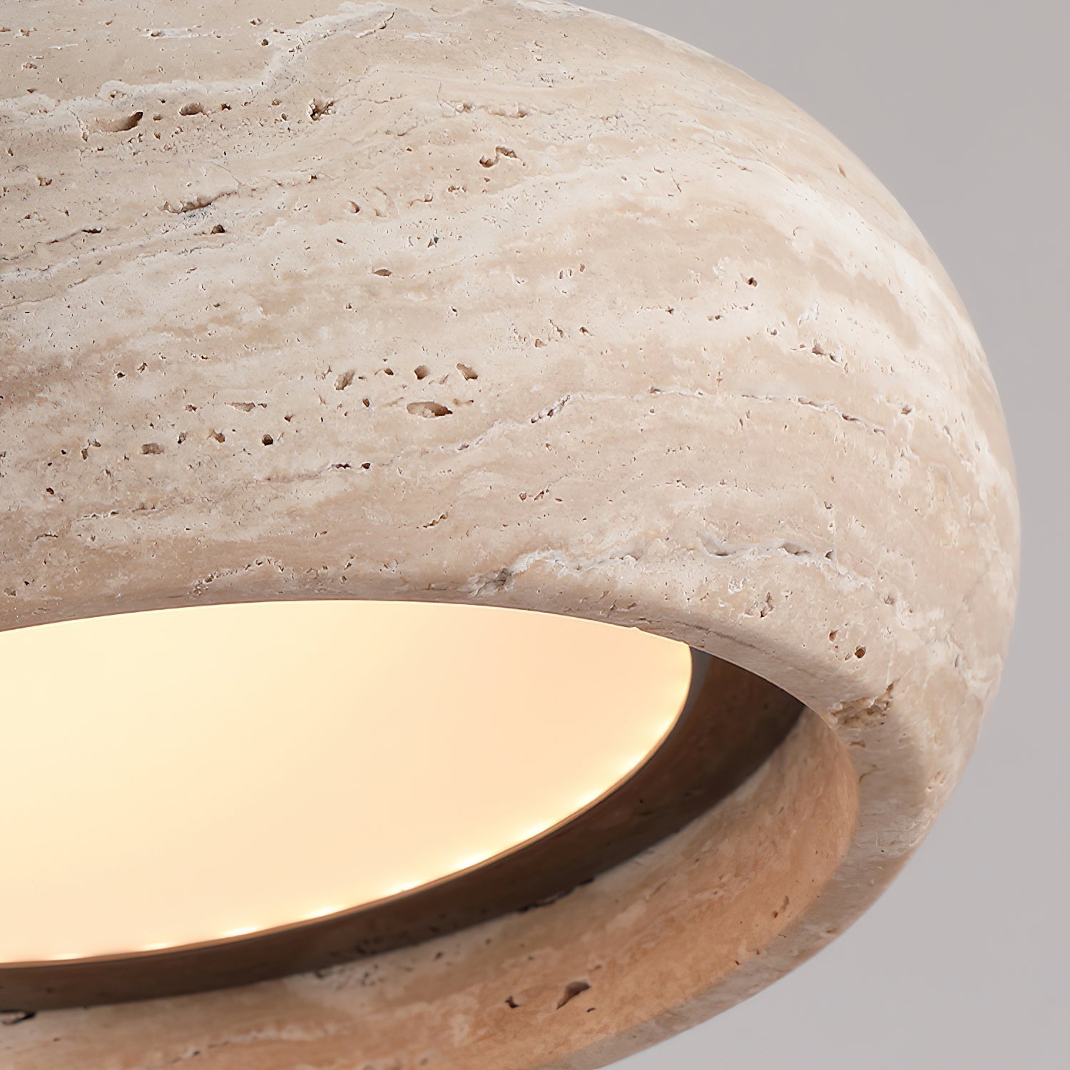 Modern Travertine Pendant Lamp – Donut-Shaped Ceiling Light