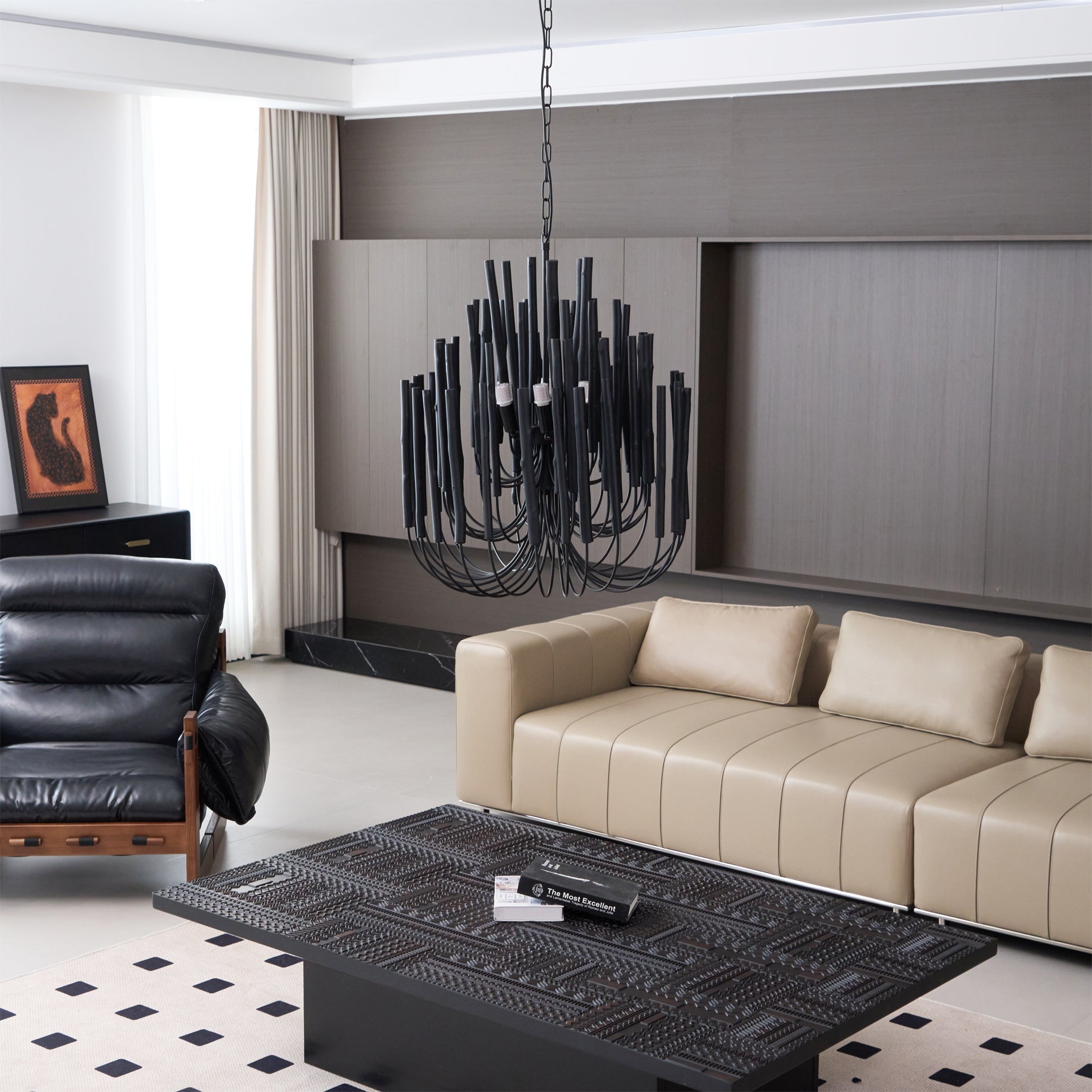 Multi-Stick Ceiling Chandelier – Cluster Pendant Light