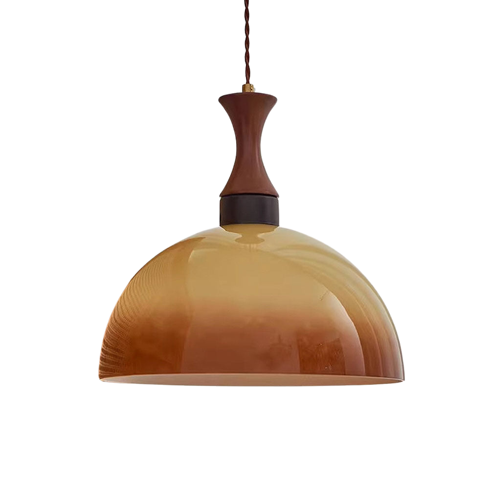 Amber Glass Farmhouse Pendant Lamp | Vintage-Inspired Ceiling Fixture