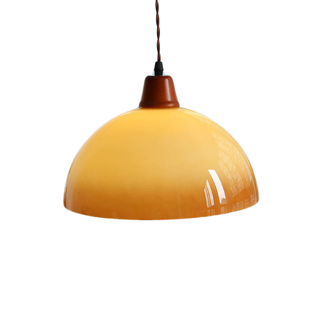 Amber Glass Farmhouse Pendant Lamp | Vintage-Inspired Ceiling Fixture