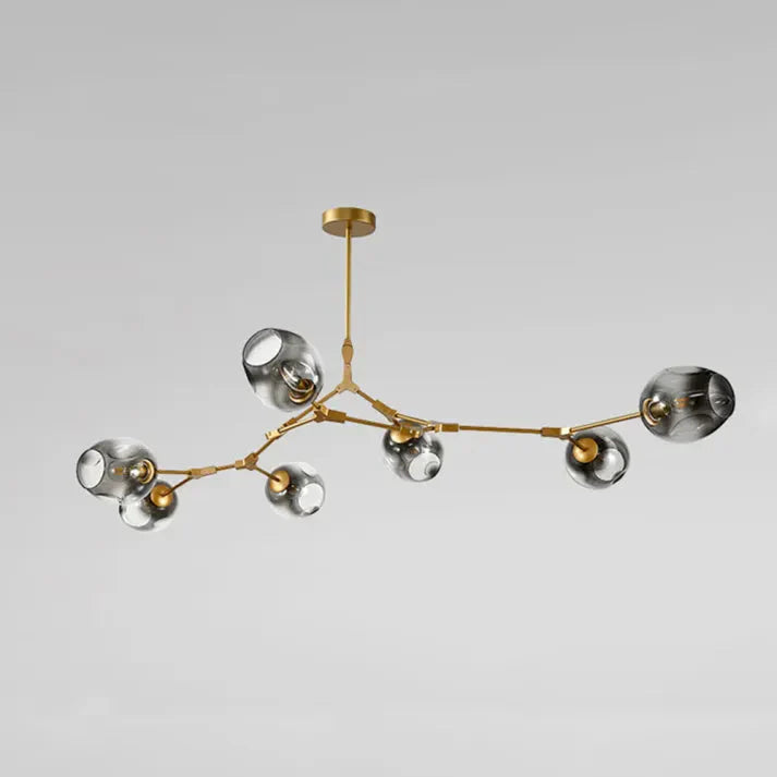 Modern Satellite-Shape Chandelier | Blown Glass Shades Ceiling Light Fixture