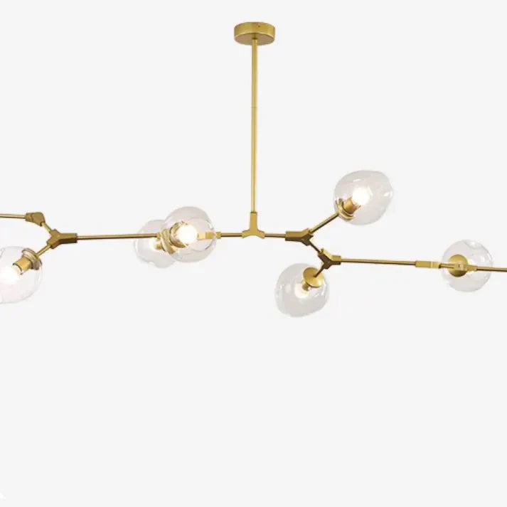 Modern Satellite-Shape Chandelier | Blown Glass Shades Ceiling Light Fixture