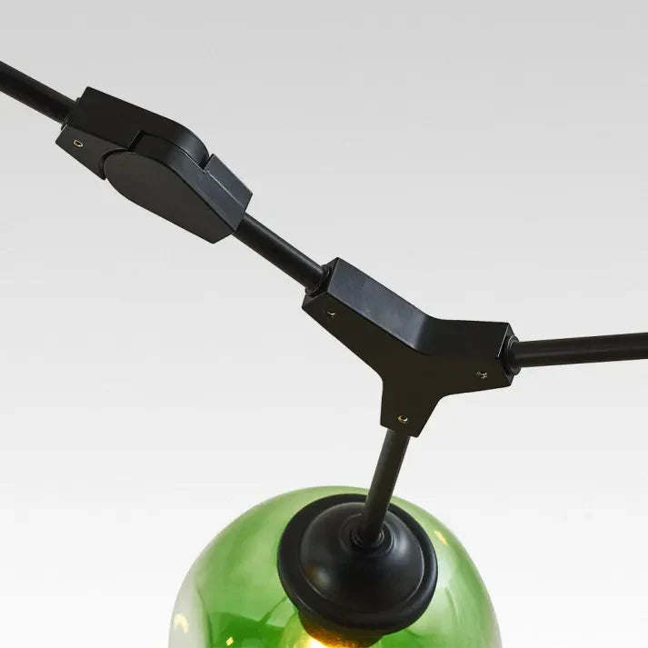 Modern Satellite-Shape Chandelier | Blown Glass Shades Ceiling Light Fixture