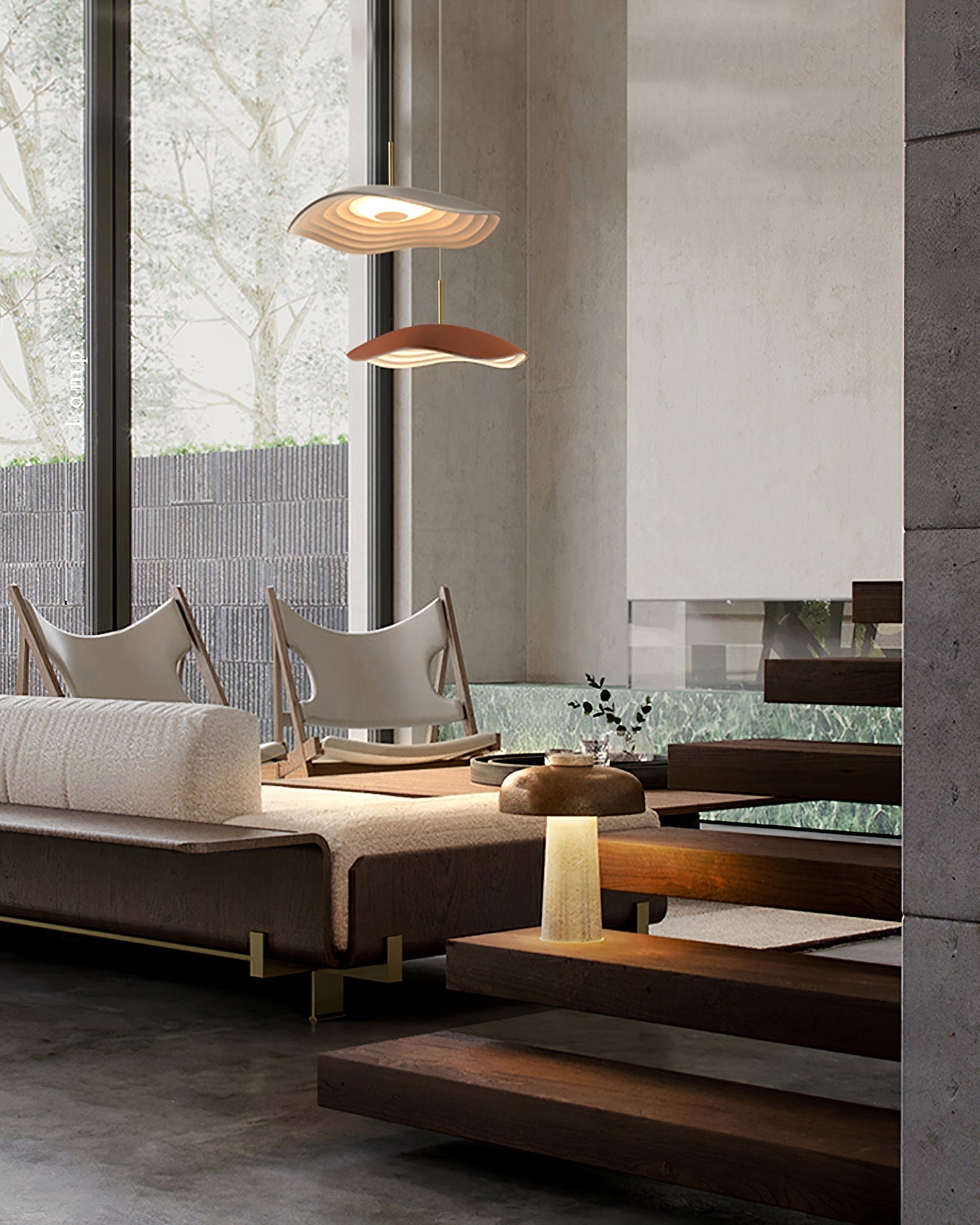 Sleek Resin Pendant Light – Sloped Ceiling Light Fixture