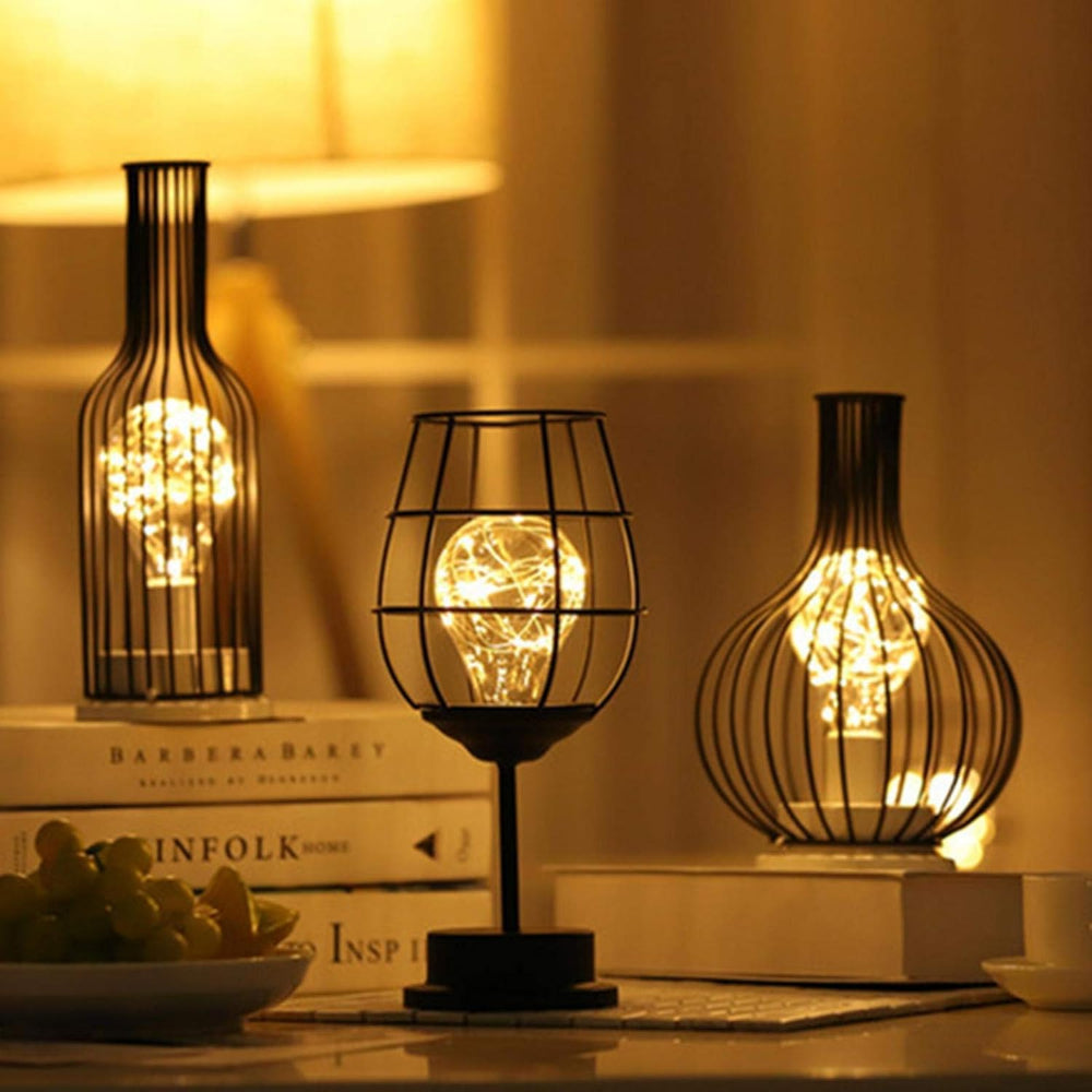 Wireless Rechargeable LED Table Lamp – Retro Design with Adjustable Brightness