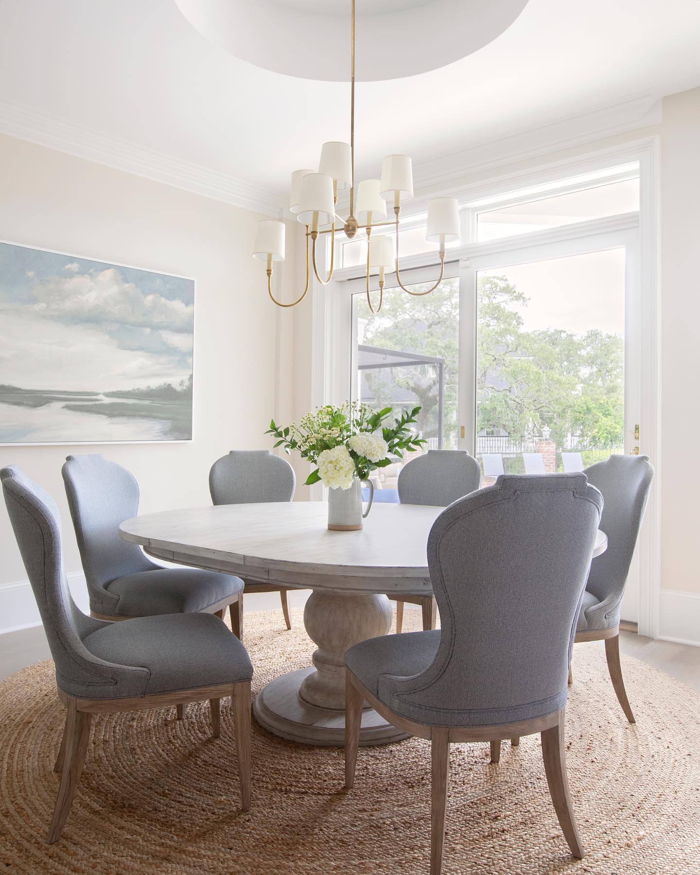 Rod Iron Chandelier with Fabric Shade – Traditional Pendant Lamp