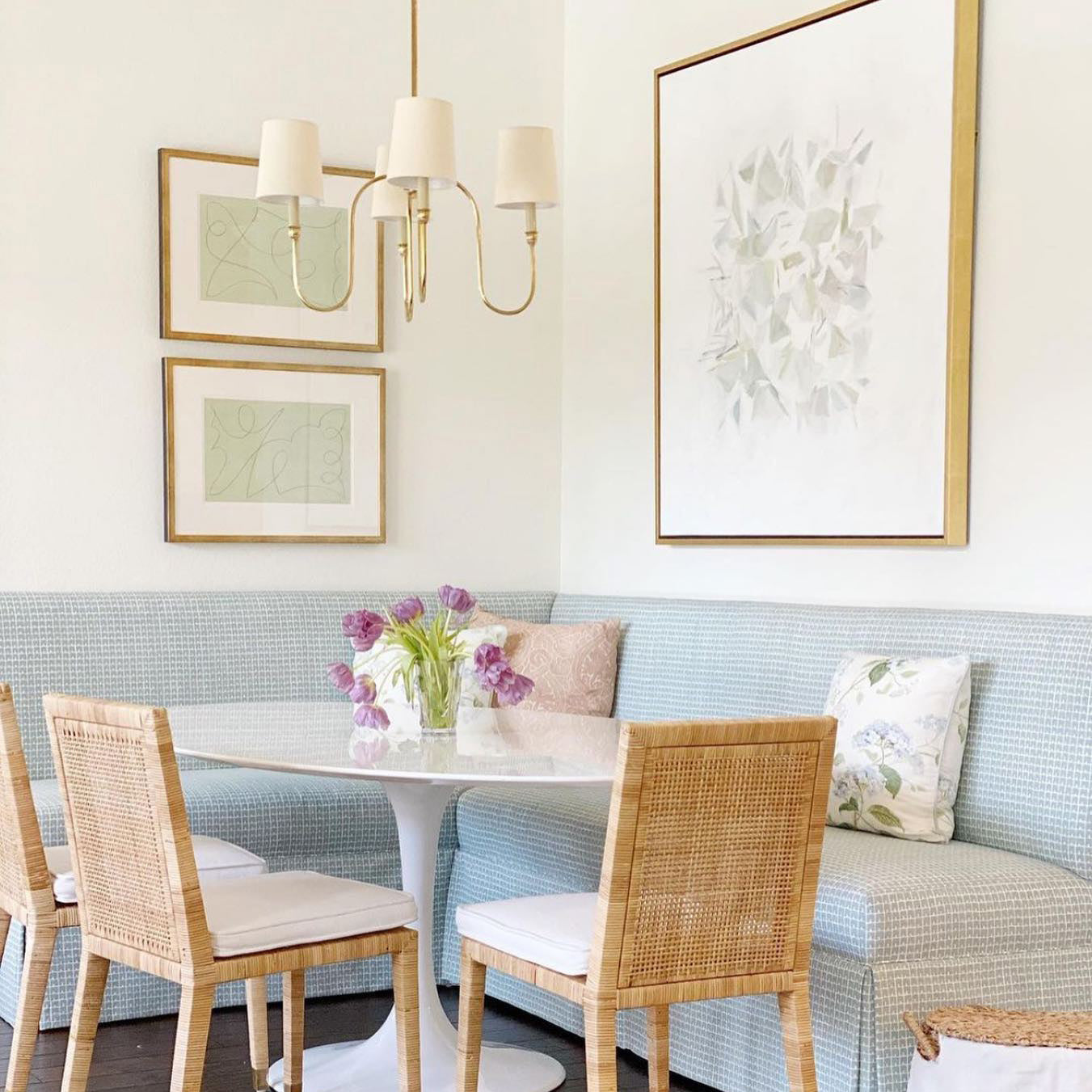 Rod Iron Chandelier with Fabric Shade – Traditional Pendant Lamp