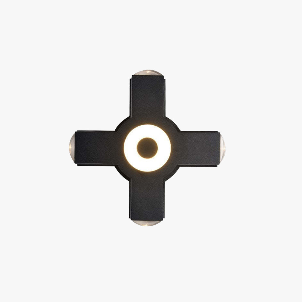 Weatherproof Cross-Form Outdoor Wall Light with Soft White LEDs
