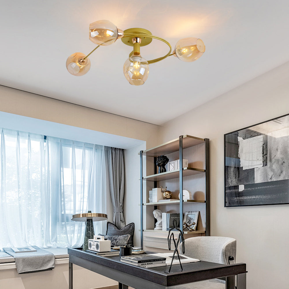 Stylish Glass Ceiling Fixture – Flush Mount Ceiling Light