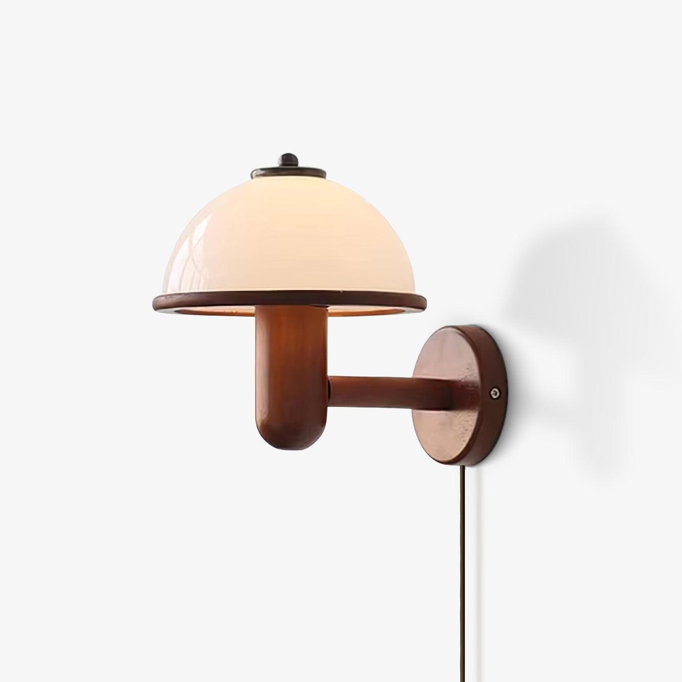 Wooden Wall Fixture with Mushroom Shape | Wall Sconce