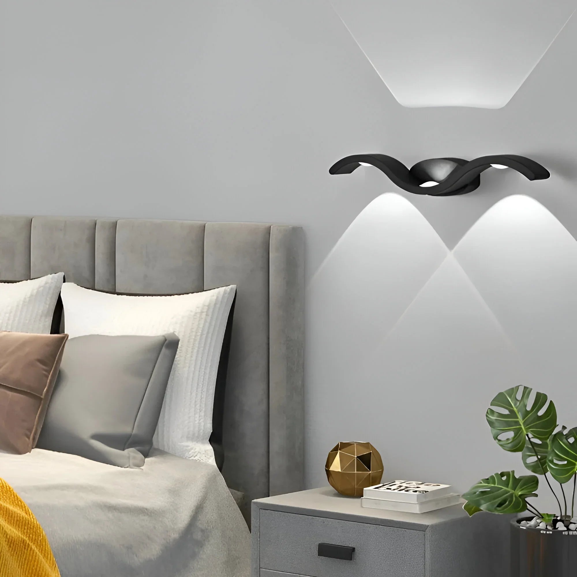 9W Wave-Shape Nordic LED Wall Light | Up & Down lighting