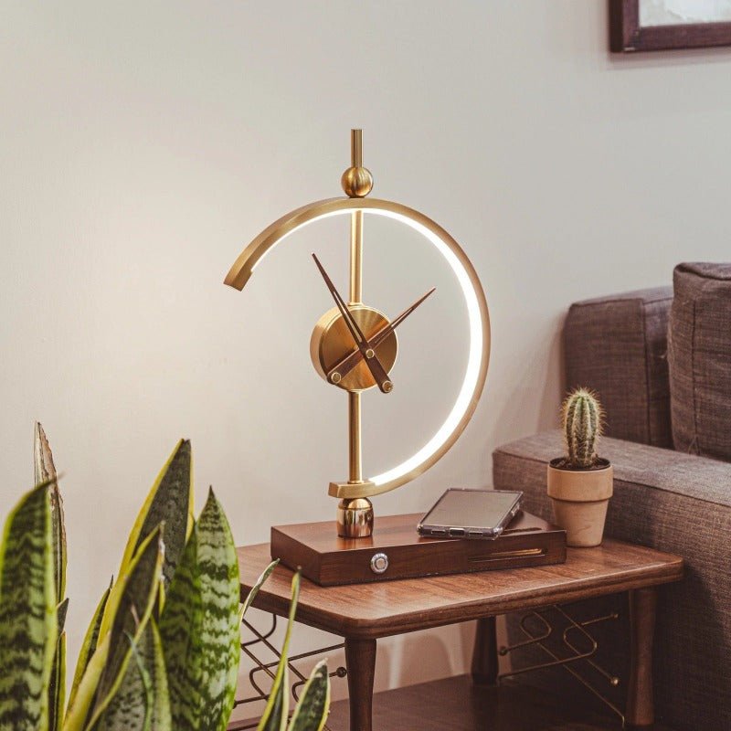 Modern Lamp with Clock & USB Charger