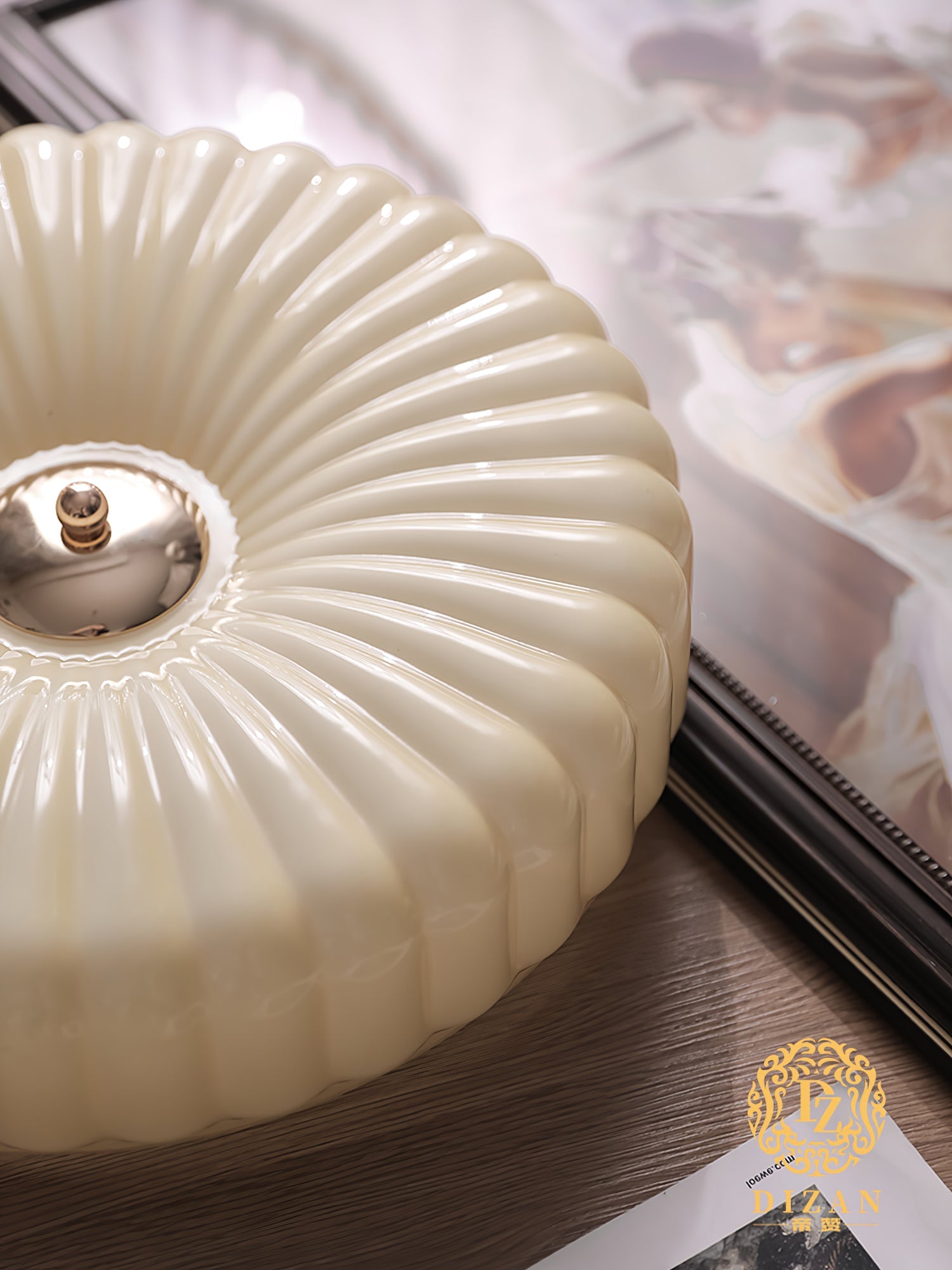 Wave-Shaped Glass Shade Ceiling Light - Chrome Accents Fixture