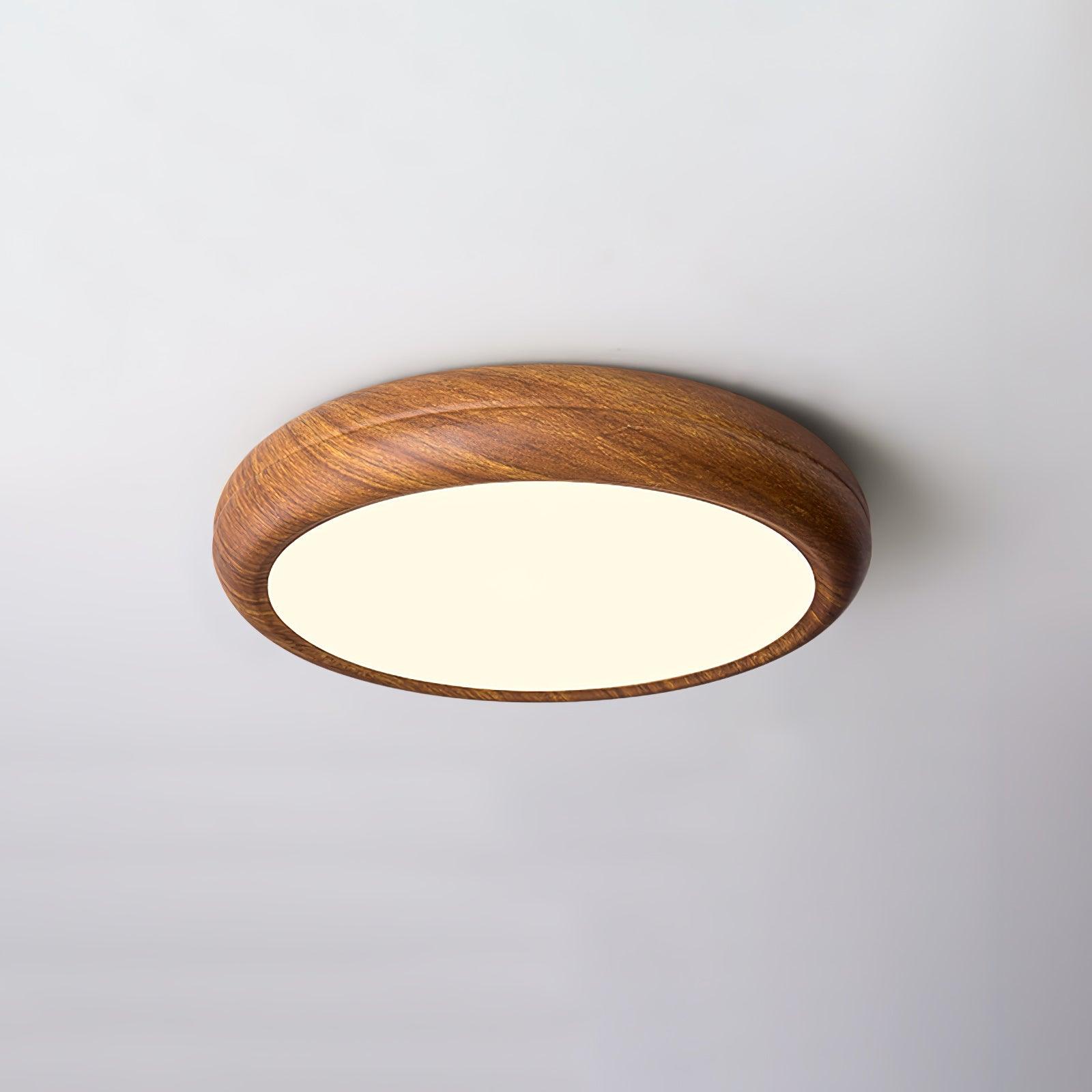 Mid-Century Round Ceiling Light | Wood Design Ceiling Lamp