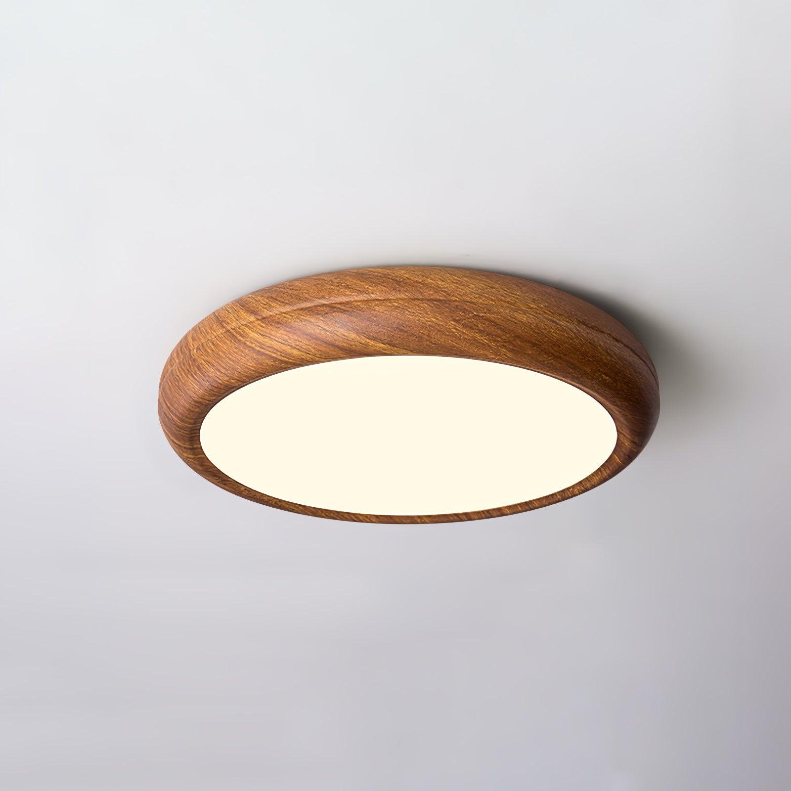 Mid-Century Round Ceiling Light | Wood Design Ceiling Lamp