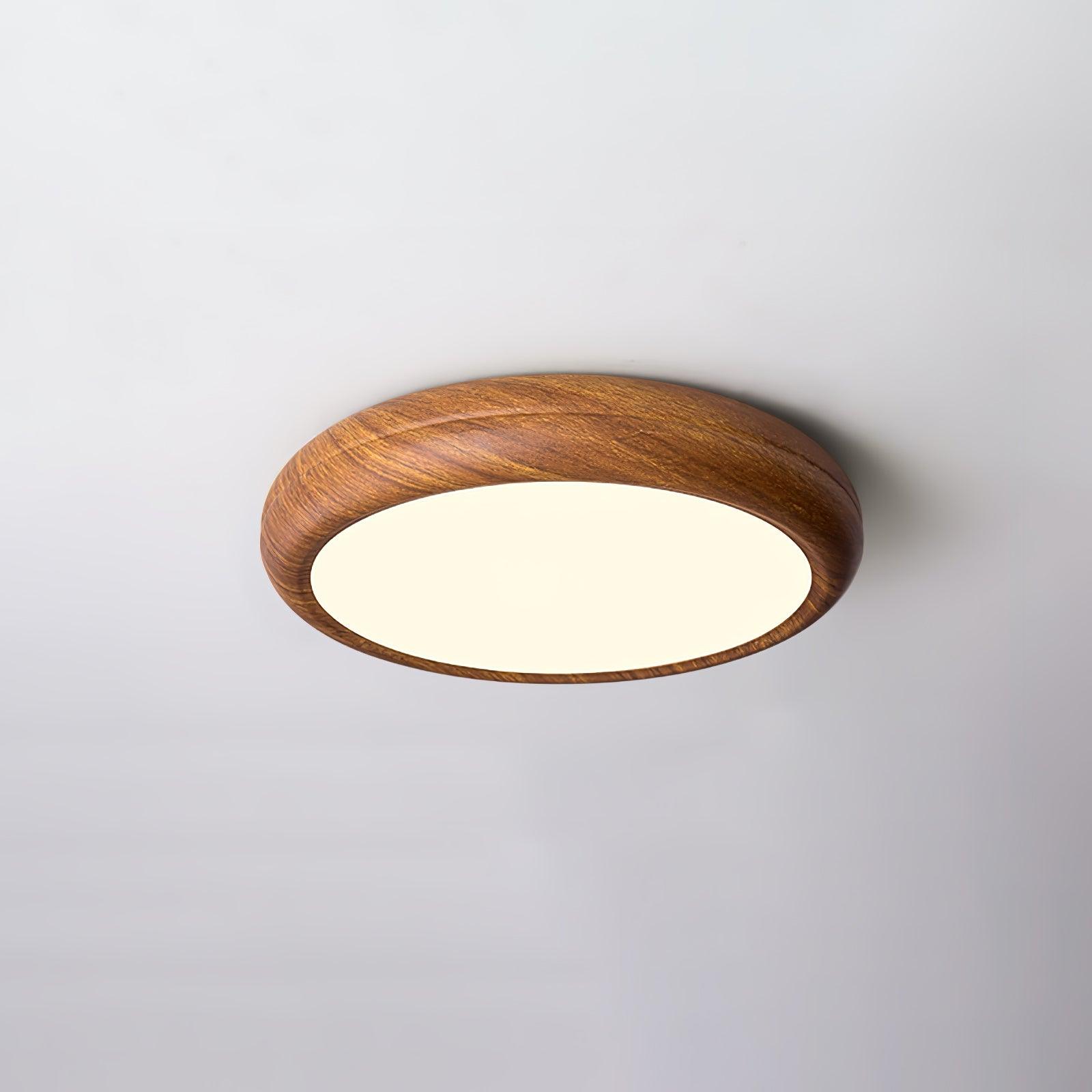Mid-Century Round Ceiling Light | Wood Design Ceiling Lamp