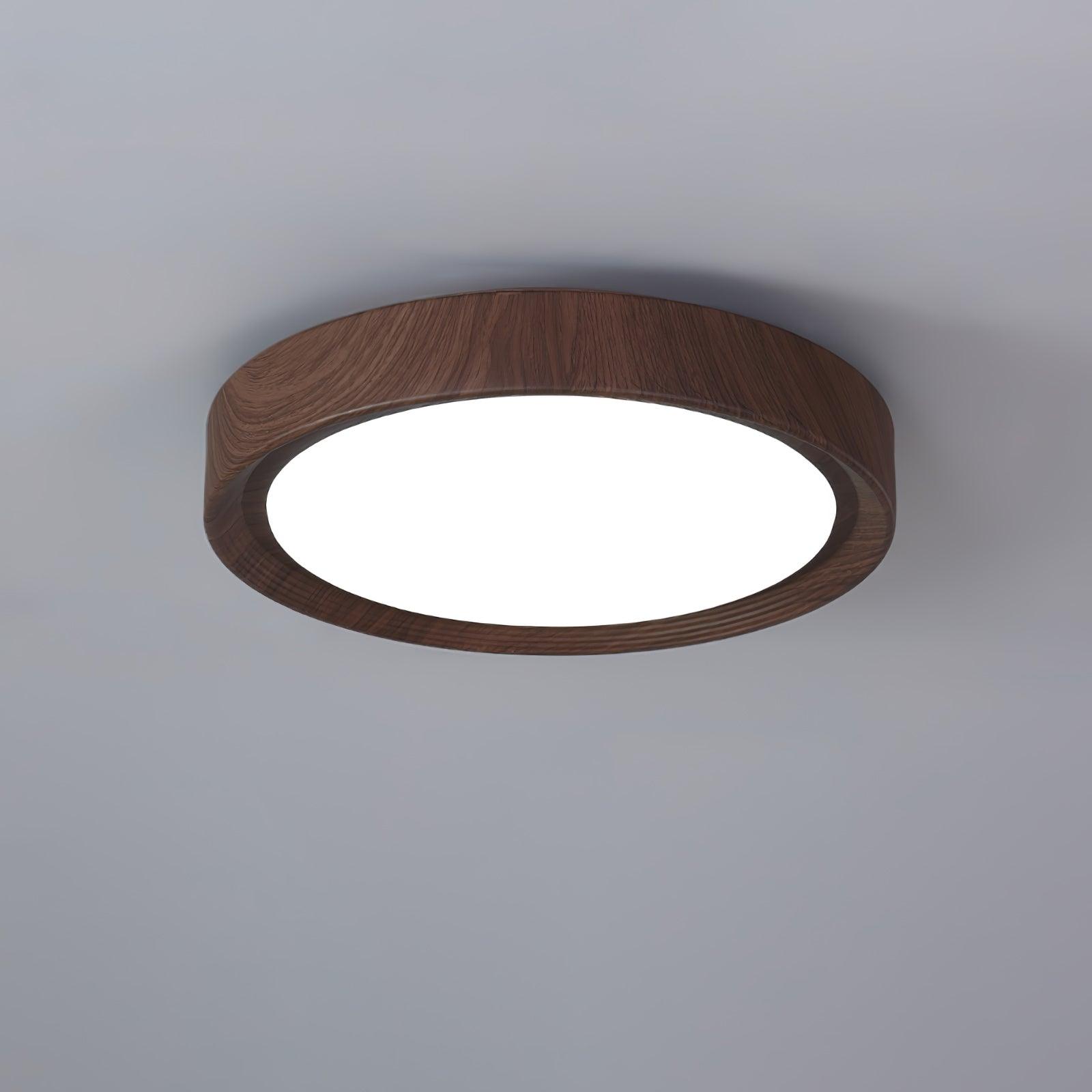 Mid-Century Round Ceiling Light | Wood Design Ceiling Lamp