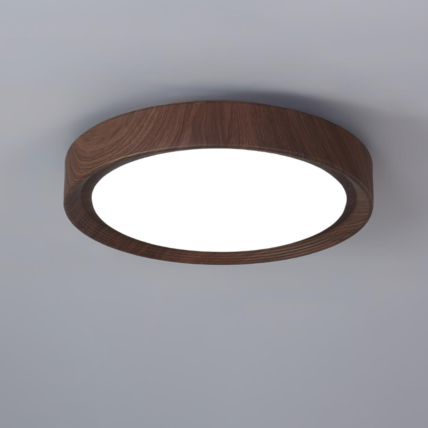 Mid-Century Round Ceiling Light | Wood Design Ceiling Lamp