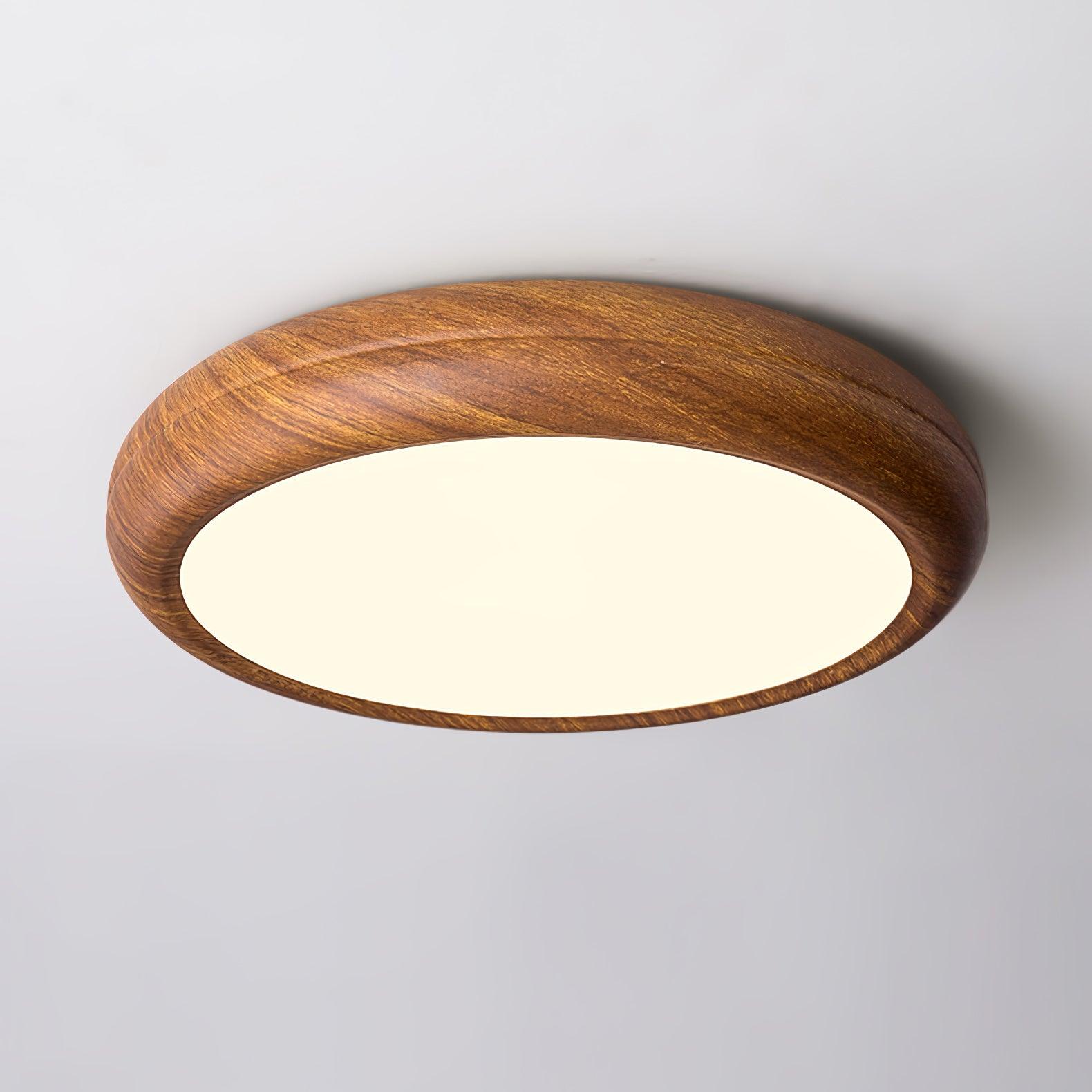 Mid-Century Round Ceiling Light | Wood Design Ceiling Lamp