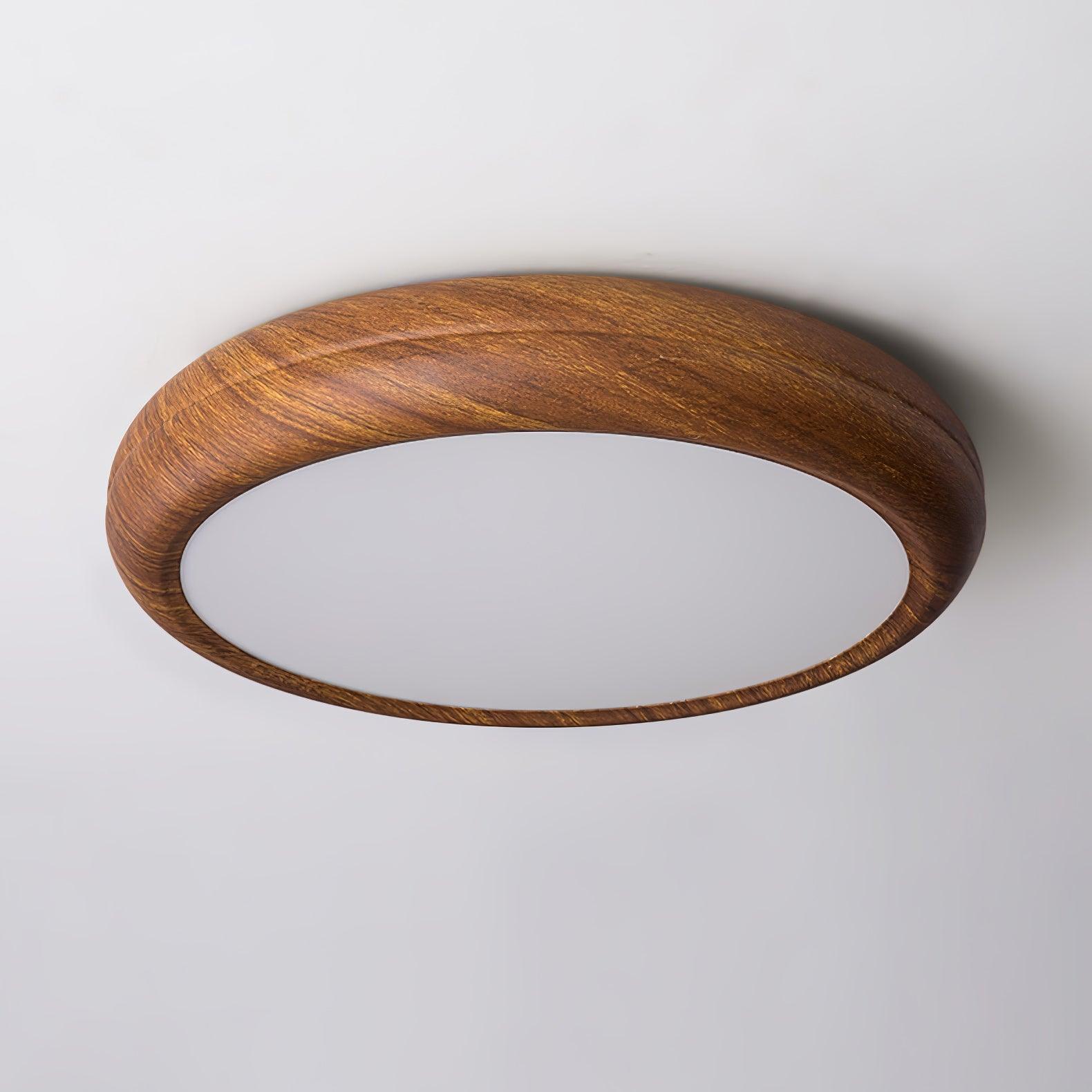 Mid-Century Round Ceiling Light | Wood Design Ceiling Lamp