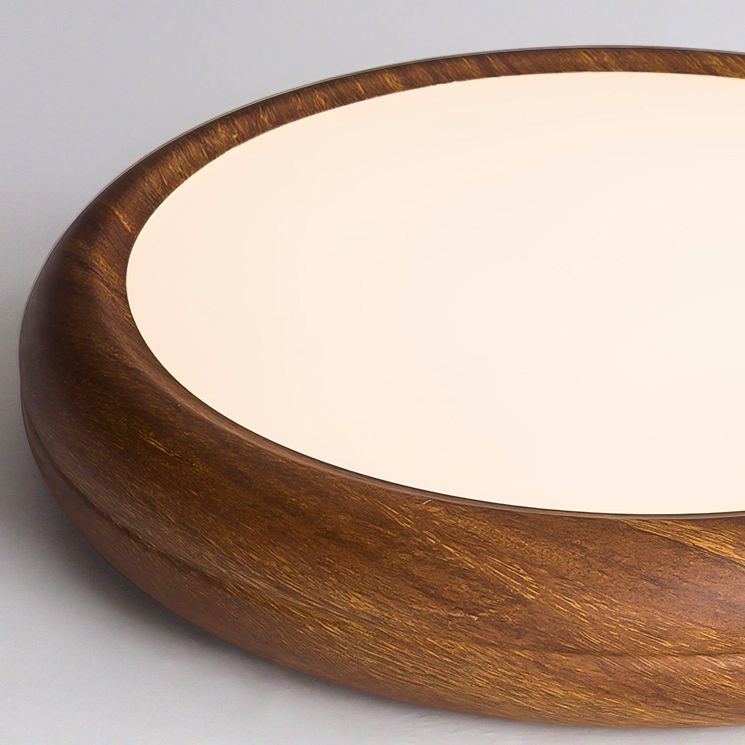 Mid-Century Round Ceiling Light | Wood Design Ceiling Lamp