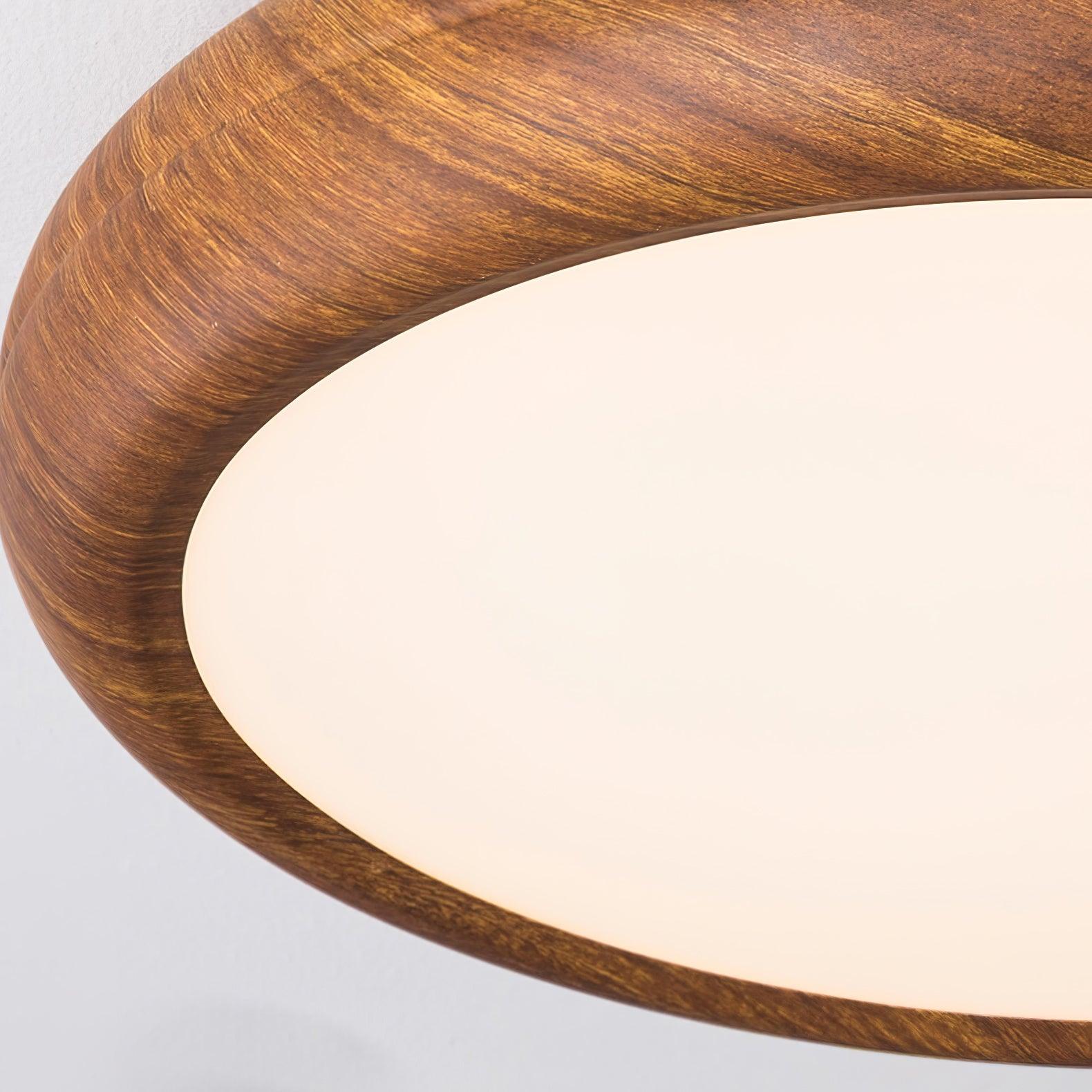 Mid-Century Round Ceiling Light | Wood Design Ceiling Lamp