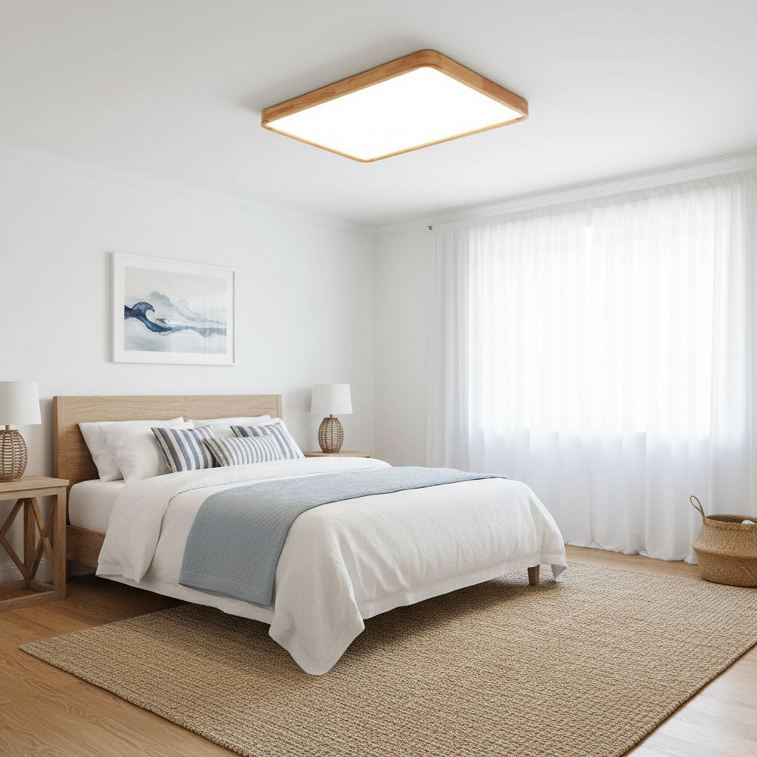 Scandinavian Wooden Ceiling Lamp - Geometric Design Home Lighting