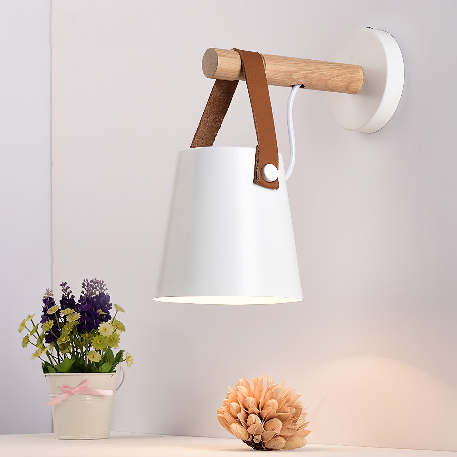 Wooden Cone Wall Sconce | Natural Wood Finish | Bedroom & Living Room