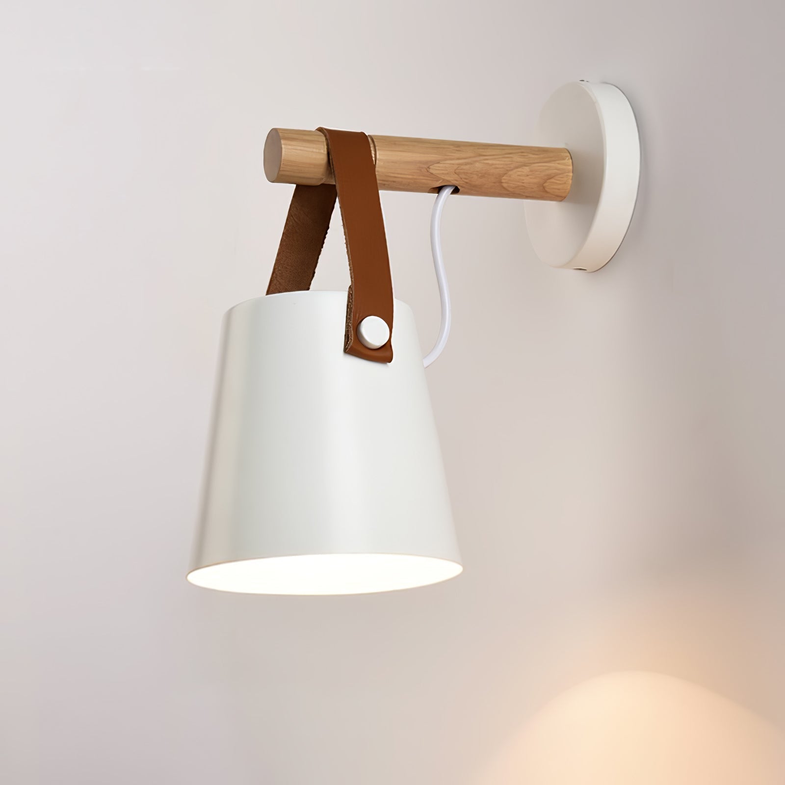 Wooden Cone Wall Sconce | Natural Wood Finish | Bedroom & Living Room