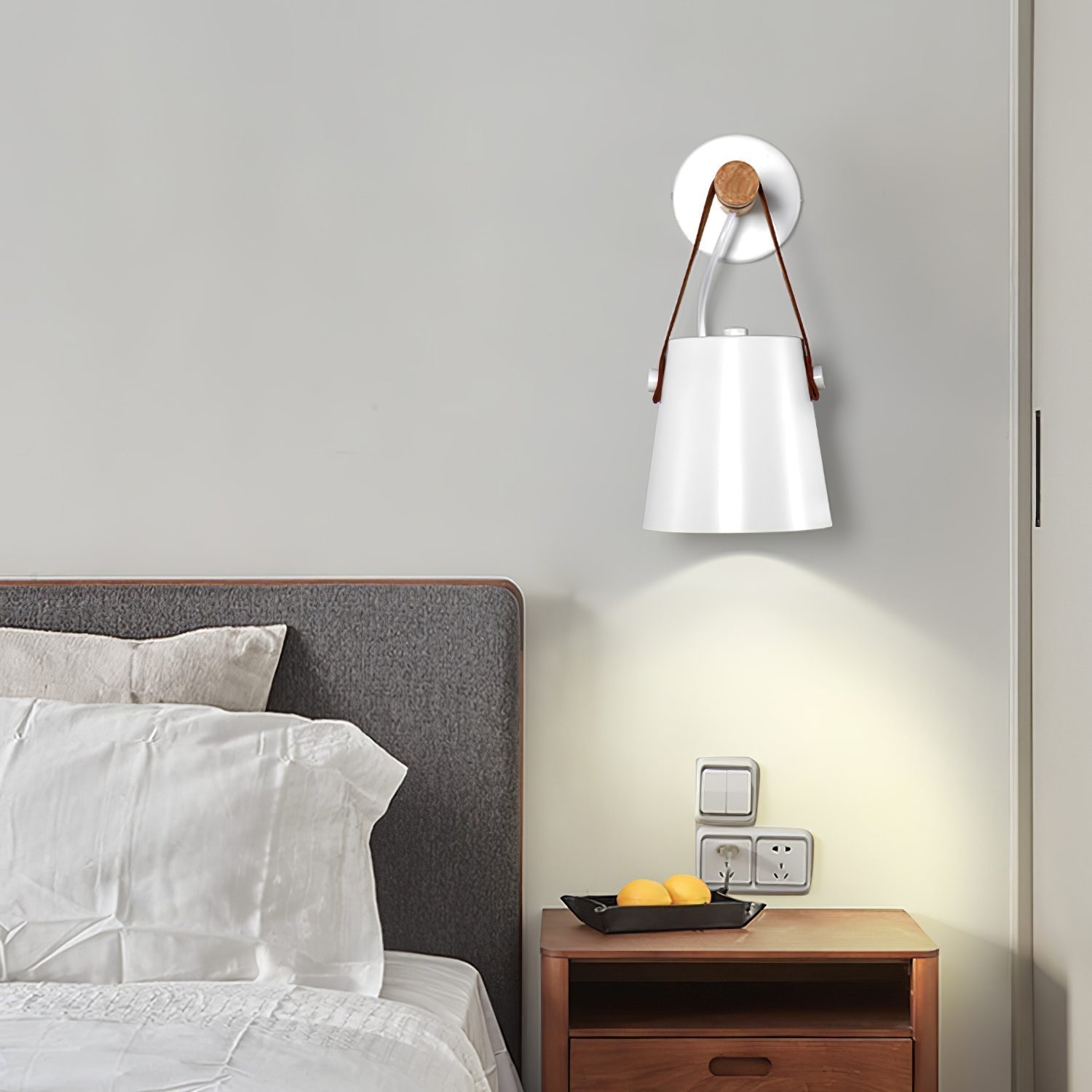 Wooden Cone Wall Sconce | Natural Wood Finish | Bedroom & Living Room