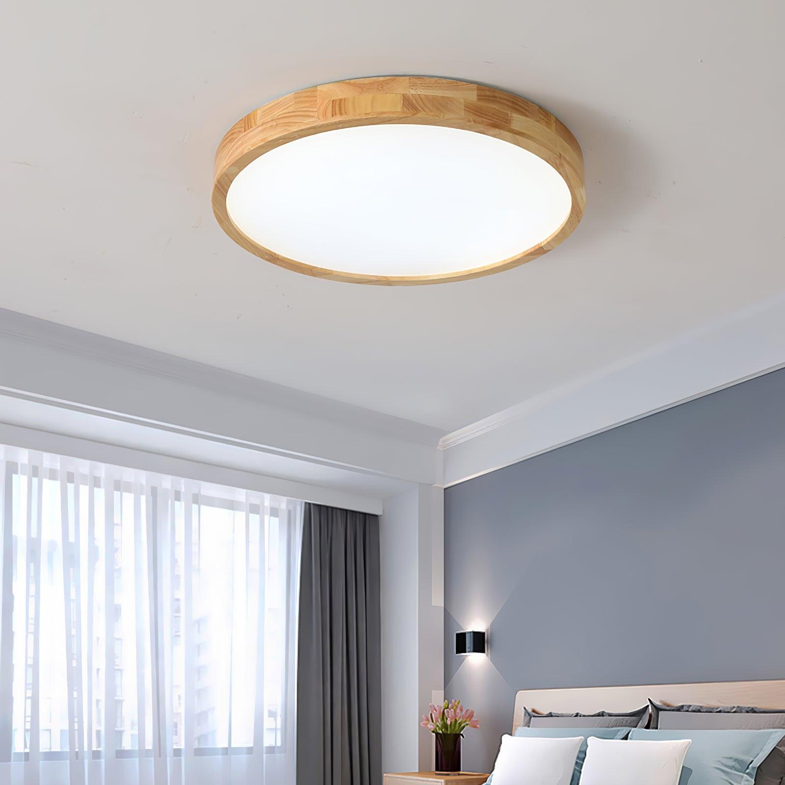 Scandinavian Wooden Ceiling Lamp - Geometric Design Home Lighting