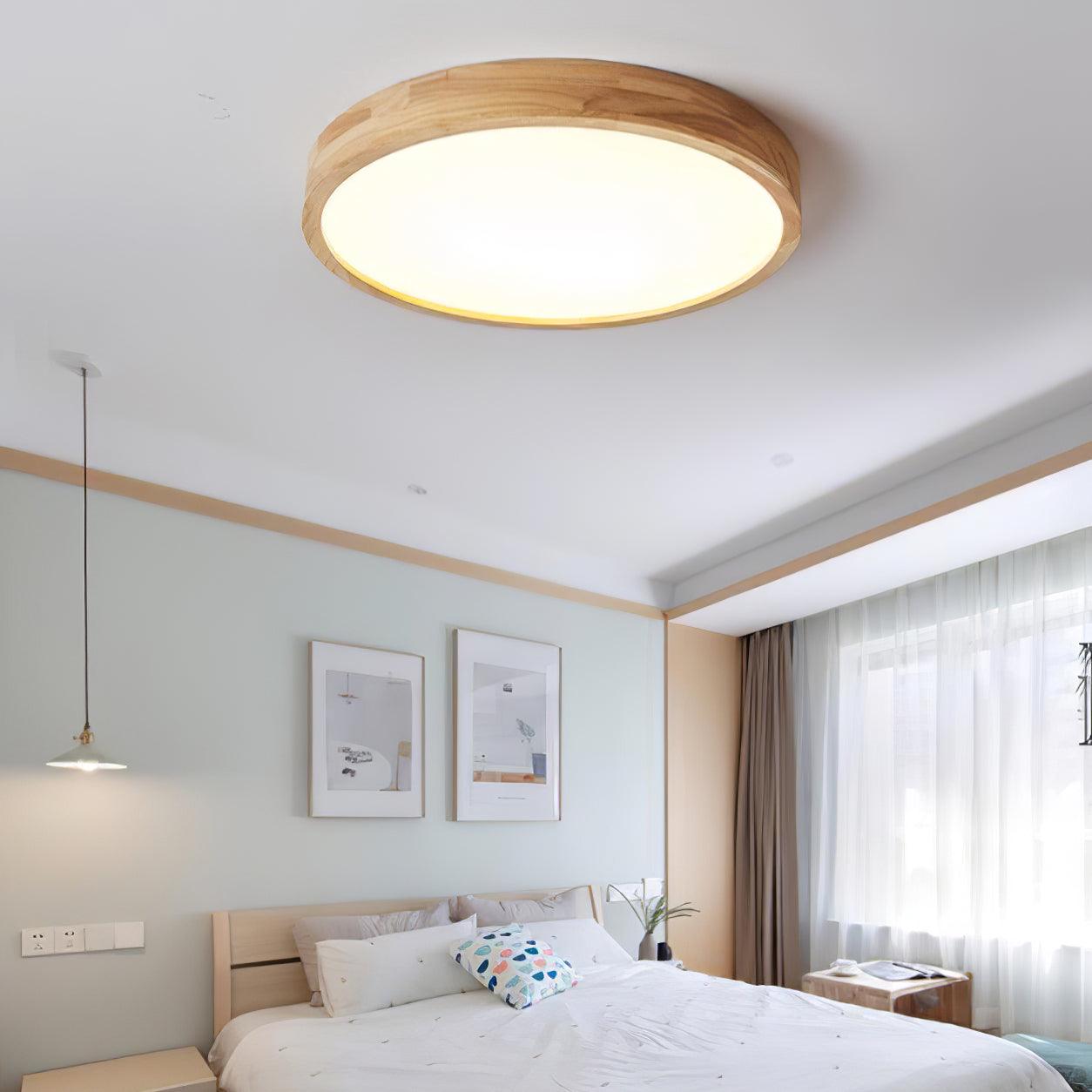 Scandinavian Wooden Ceiling Lamp - Geometric Design Home Lighting
