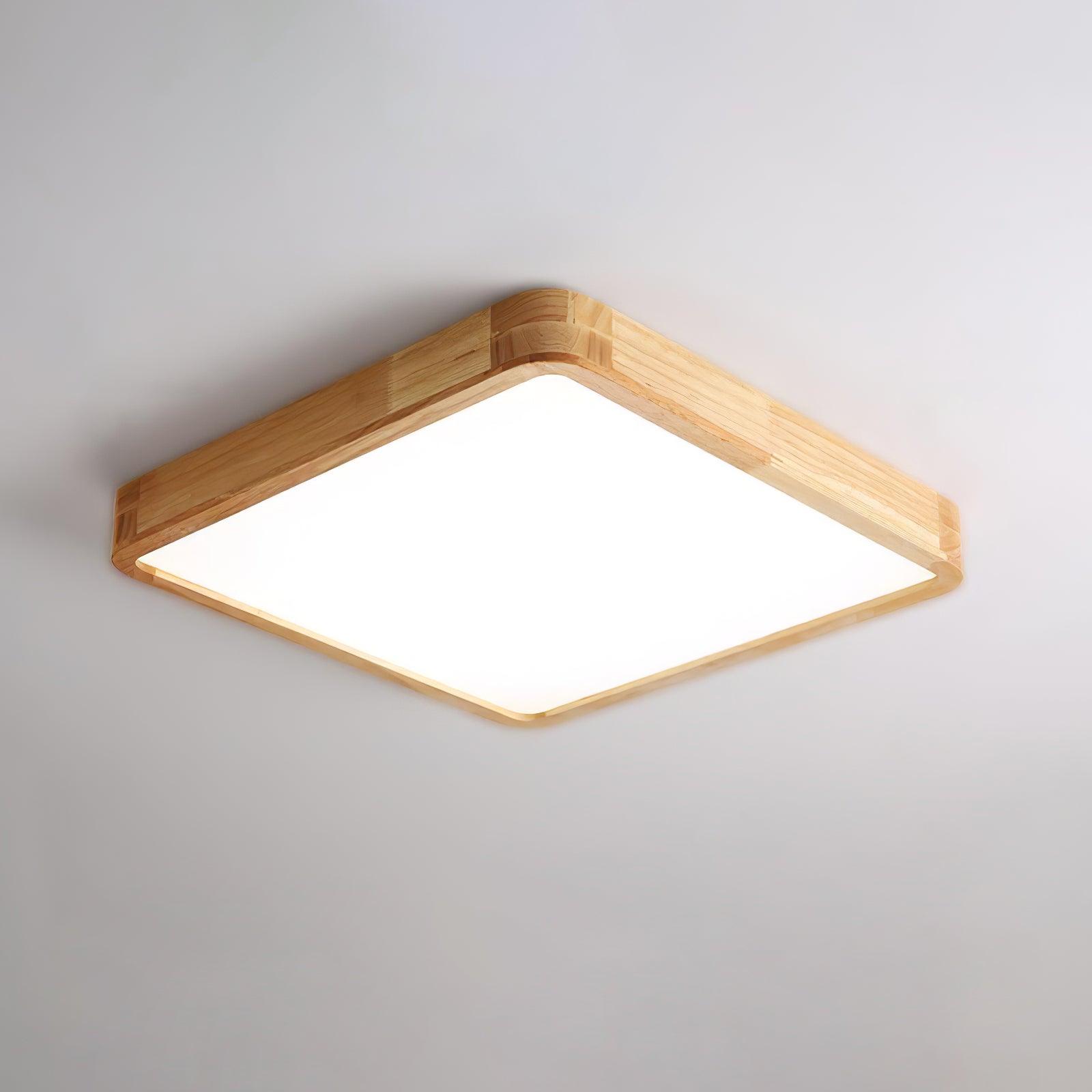 Scandinavian Wooden Ceiling Lamp - Geometric Design Home Lighting