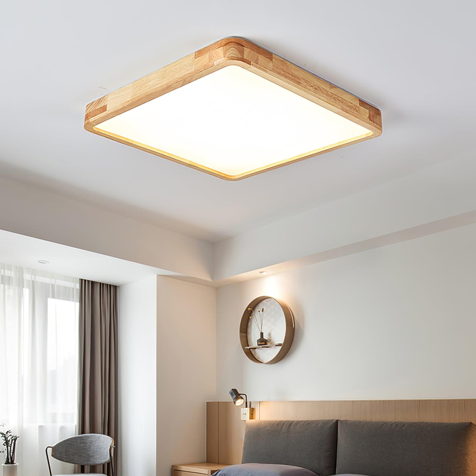 Scandinavian Wooden Ceiling Lamp - Geometric Design Home Lighting